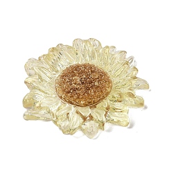 Золотистый Подвески из полупрозрачной смолы, , золотые, 35x33x6 мм, отверстие : 1.4 мм