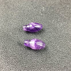 Amethyst Natural Amethyst Pendants, Flower Bud Charms, 18x9mm