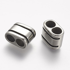 Античное Серебро 304 из нержавеющей стали многожильных ссылки, для изготовления кожаных браслетов, античное серебро, 13x16x9.5 мм, отверстие : 6 мм