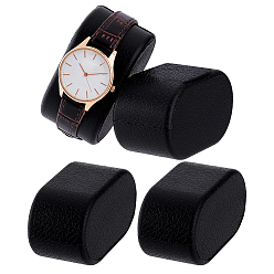 Черный Полиуретановые подушки для демонстрации ювелирных изделий, часов и браслетов, овальные, чёрные, 7.2x4.4x3.6 см