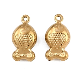 Настоящее золото 18K 304 подвески из нержавеющей стали, рыбы прелести, ионное покрытие (ip), реальный 18 k позолоченный, 16x8.5x4.5 мм, отверстие : 1.2 мм