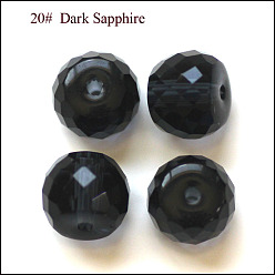 Прусский Синий Имитация Австрийские кристаллические шарики, класс AAA, граненые, барабан, берлинская лазурь, 11x9.5 мм, отверстие : 0.9~1 мм