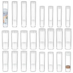 Прозрачный 24 шт. 6 стили прозрачная пластиковая трубка для хранения монет, для предметов коллекционирования памятных монет, прозрачные, 27~40x103.5~142 мм, внутренний диаметр: 20.5~35.5 мм, 4 шт / стиль