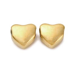 Настоящее золото 18K 304 из нержавеющей стали бусы, ионное покрытие (ip), сердце, реальный 18 k позолоченный, 5.5x5.5x3.5 мм, отверстие : 2 мм