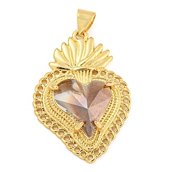 Фора Стойки обшивки латунные подвески, со стеклом, долговечный, без кадмия и без свинца, клубника прелести, оранжевые, 30x21x6.5 мм, отверстие : 4x3.5 мм