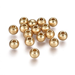 Matte Gold Color Alloy Spacer Beads, Lead Free & Nickel Free & Cadmium Free, Round, Matte Gold Color, 6x5mm, Hole: 2mm