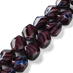 Индиго Ручной золотой песок бусины бисер нитей, самородки, индиговые, 12x11x7 мм, отверстие : 1 мм, около 50 шт / нитка, 23.62'' (60 см)