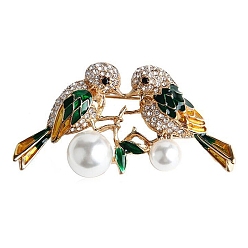 Птица Сплав горный хрусталь брошь, птица, 25x30 мм