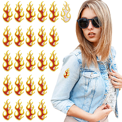 Оранжево-Красный 24 шт. Компьютеризированная вышивка на ткани утюгом / пришивание заплат, аксессуары для костюма, аппликация, морская трава, пожар, оранжево-красный, 78x38.5x1.5 мм