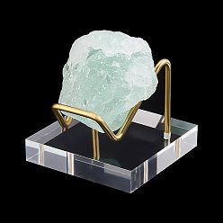 Золотой Акриловая рамка дисплея, с латунной фурнитурой , для показа руды, золотые, 5.5x5x4.05 см