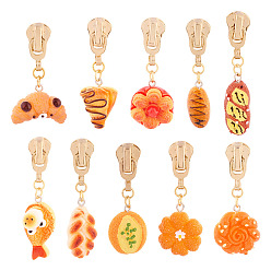 (52) Непрозрачная лаванда 10 шт 10 стили хлеб смола застежка-молния слайдеры, с застежкой железа, аксессуары для замены молнии, для чемодана, пакет, костюм, разноцветные, 50~57 мм, 1 шт / стиль