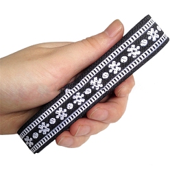 Белый 6.8m жаккардовая лента с цветочным рисунком в этническом стиле из полиэстера, белые, 3/4 дюйм (20 мм), около 7.44 ярдов (6.8 м) / рулон