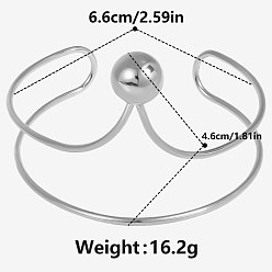 Нержавеющая Сталь Цвет Европейский и американский стиль 304 браслеты-манжеты из нержавеющей стали для женщин, цвет нержавеющей стали, внутренний диаметр: 2-5/8 дюйм (6.6 см)