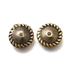 Античная Бронза Крышки для бусин с покрытием стойки, без кадмия и без свинца, долговечный, плоско-круглые, античная бронза, 6x0.8 мм