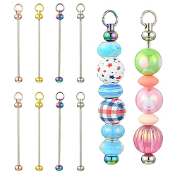 (52) Непрозрачная лаванда 8 шт. 4 цвета, железный стержень, брелок с бусинами для изготовления ювелирных изделий, поделок своими руками, разноцветные, 7.8 см, 2 шт / цвет