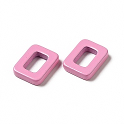Pearl Pink Spray Painted 201 Stainless Steel Linking Rings, Rectangle, Pearl Pink, 9.5x7.5x2mm, Inner Diameter: 4x5.5mm