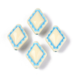 Светлый Стально-синий Окрашенные непрозрачные акриловые бусины, ромб, светло-стальной синий, 18x14x9 мм, отверстие : 1.6 мм, Около 549 шт / 500 г