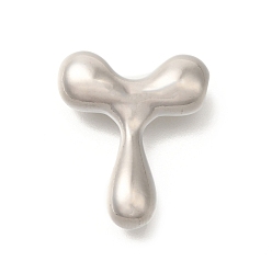 Letter T Стойки обшивки латунные бусины, письмо-шар, для изготовления именных ожерелий, долговечный, без свинца и без кадмия, платина, Письмо T, 23x19.5x7 мм, отверстие : 2 мм