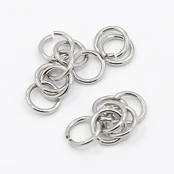 Нержавеющая Сталь Цвет Устойчивы к потускнению 304 открытые соединительные кольца из нержавеющей стали, пропил пилой закругленный, цвет нержавеющей стали, 18 датчик, 7x1 мм, внутренний диаметр: 5 мм, около 1500 шт / упаковка