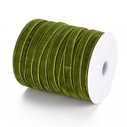 Vert Olive Foncé Ruban de velours simple face, vert olive foncé, 3/8 pouces (9.5~10 mm), à propos de 50yards / roll (45.72m / roll)