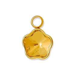 Цветок 304 Настройки кабошон из нержавеющей стали кулон, для причудливого камня, золотые, цветок, лоток : 6x6 мм, 10x7 мм