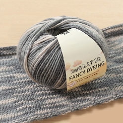 Серый Пряжа шерстяная радужная сегментная окрашенная, нитки для ручного вязания, для детского свитера, шарфа, ткани, рукоделия, ремесла, серые, 3~5 мм