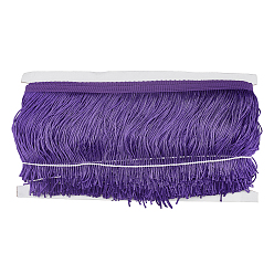 Indigo Bordure en polyester avec franges, indigo, 4 pouces (100 mm), 10 m / card