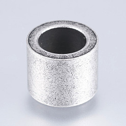 Античное Серебро 304 из нержавеющей стали бусы, бусины с большим отверстием, колонка, античное серебро, 10x8 мм, отверстие : 6.5 мм