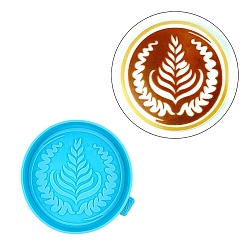 Leaf Silicone Cup Mat Molds, Resin Coaster Molds, for UV Resin & Epoxy Resin Craft Making, Flat Round, Leaf Pattern, 105x9mm
