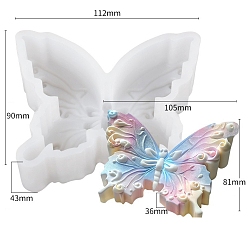 Белый Пищевые силиконовые формы, формы помады, для украшения торта поделки, цвет шоколада, конфеты, УФ-смола и эпоксидная смола, бабочка, белые, 112x90x43 мм