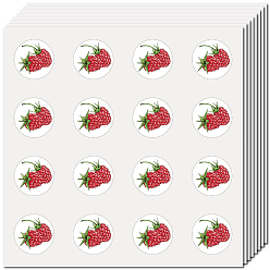 Other Fruits 8 листы пластиковые водонепроницаемые самоклеящиеся наклейки с картинками, мультяшные наклейки в круглые точки для детского творчества, малина, 150x150 мм, наклейка: 25 мм