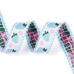 Светло-Голубой Полиэстеровая клубничная лента, для производства одежды, Небесно-голубой, 1/2 дюйм (14 мм)