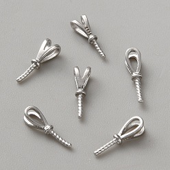 Платина 925 поручни из стерлингового серебра, Письмо Y, платина, 10.5x3x3 мм, отверстие : 4x1.5 мм, штифты : 0.8 мм