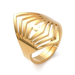 Eye 304 полые регулируемые кольца из нержавеющей стали, золотые, глаз, размер США 6 (16.5 мм), широк: 4~24 мм