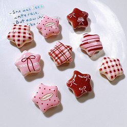 (52) Непрозрачная лаванда Печатные непрозрачные акриловые бусины, звезда, разноцветные, 25x26x10 мм, отверстие : 4.5 мм