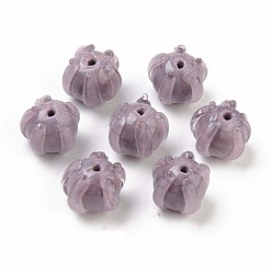 Rosy Brown Handmade Bumpy Lampwork Beads, Flower, Rosy Brown, 10~11x11~13x11~13mm, Hole: 1.2mm