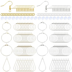 Mixed Color DIY Brass Geometry Hoop Earring Making Kit, Mixed Color, 17~19x16~18x0.8mm, Hole: 2mm