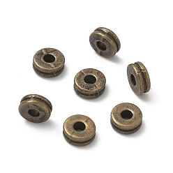 Античная Бронза Тибетский стиль плоские круглые бусины сплава проставки, без кадмия и без свинца, античная бронза, 6x3 мм, Отверстие : 1.5 мм , около 2500 шт / 1000 г