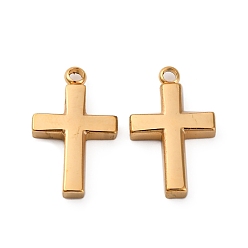 Золотой 304 подвески из нержавеющей стали, крест очарование, вакуумное покрытие pvd, золотые, 18.5x11x2.5 мм, отверстие : 1.6 мм