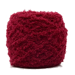 Темно-Красный Полиэфирная мягкая коралловая бархатная пряжа, мягкая пряжа из шенилла для вязания спицами и крючком, теплая пряжа для сумки, шапки, шарфов, одежды, перчаток, тапочек, кукол, темно-красный, 4 мм