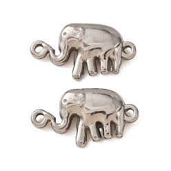 Stainless Steel Color 304 Stainless Steel Connector Charms, Elephant Links, Stainless Steel Color, 11x20x4mm, Hole: 1.2mm