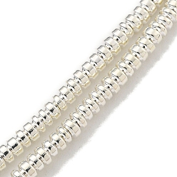 Silver Plated Electroplated Synthetic Non-Magnetic Hematite Beads Strands, Disc, Heishi Beads, Silver Plated, 2.5x1mm, Hole: 0.6mm, about 337pcs/strand, 16.06''(40.8cm)