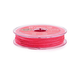 Темно-Розовый 2-слойные круглые вощеные хлопковые нити, импорт из японии, темно-розовыми, 0.5 мм, около 21.87 ярдов (20 м) / рулон