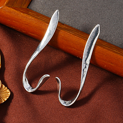 Twist Элегантные асимметричные серьги-гвоздики из сплава, серебряные, твист