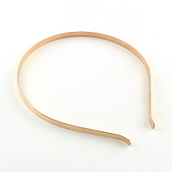 Golden Hair Accessories Iron Hair Band Findings, Golden, 120~125mm