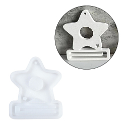Звезда Рождественская ароматерапия подвеска своими руками украшение силиконовые формы, изготовление изделий из эпоксидной смолы, белые, звезда, 122x105x10 мм, отверстие : 4 мм, внутренний диаметр: 112 мм