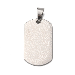 Нержавеющая Сталь Цвет 304 подвески из нержавеющей стали, прямоугольник с подвеской-брейком, цвет нержавеющей стали, 35x20x2 мм, отверстие : 8x5 мм