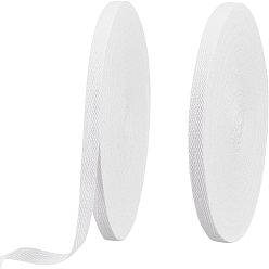 Белый Хлопчатобумажные ленты из твила, елочка ленты, для украшения дома, упаковка подарков и декоративных поделок, белые, 3/8" (10 мм)