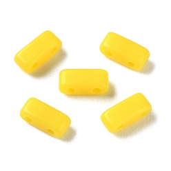 Yellow Opaque Acrylic Slide Charms, Rectangle, Yellow, 2.3x5.2x2mm, Hole: 0.8mm