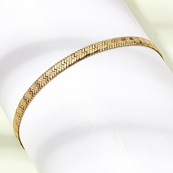 Золотой 304 браслеты из змеиной цепи из нержавеющей стали для женщин, золотые, 7.28 дюйм (18.5 см)